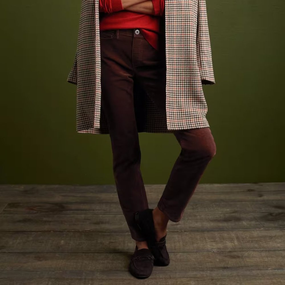 J. Jill 10 Dark Brown Slim Leg Cotton Spandex Stretch‎ Classic Corduroy Pants